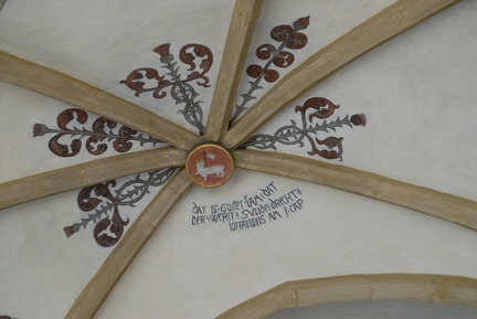 Ev. Thomaskirche, Detail aus dem Kreuzgewölbe im Altarraum
