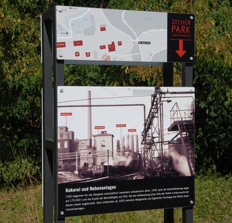 Eine der zahlreichen, sehr informativen Tafeln im Bereich des alten Zechengeländes