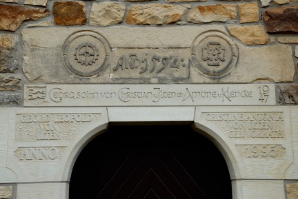 Inschrift an der alten Wassermühle im Gerichtsweg